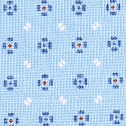 CRAVATTA SARTORIALE 5 PIEGHE IN SETA AZZURRA Microfantasia fiore