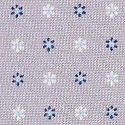 CRAVATTA SARTORIALE 7 PIEGHE IN SETA GRIGIO CHIARO Microfantasia fiore
