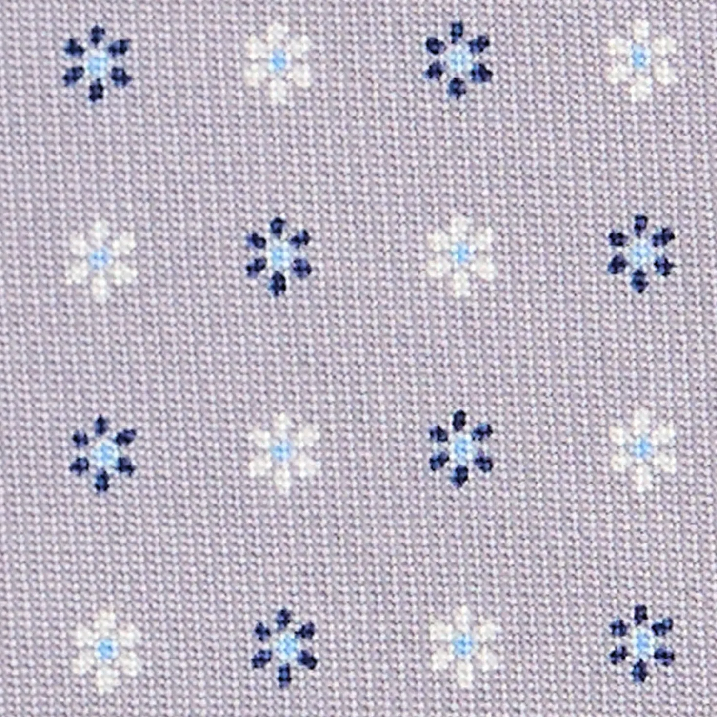 CRAVATTA SARTORIALE 7 PIEGHE IN SETA GRIGIO CHIARO Microfantasia fiore