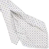 CRAVATTA SARTORIALE 9 PIEGHE IN SETA BIANCA Microfantasia fiore