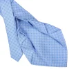 CRAVATTA SARTORIALE 9 PIEGHE IN SETA AZZURRA Microfantasia fiore