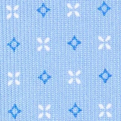 CRAVATTA SARTORIALE 9 PIEGHE IN SETA AZZURRA Microfantasia fiore
