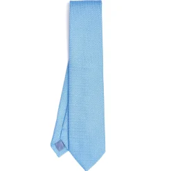 CRAVATTA SARTORIALE AZZURRA In garza di seta
