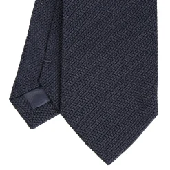 CRAVATTA SARTORIALE BLU SCURO In garza di seta