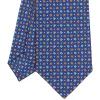 CRAVATTA SARTORIALE CLASSICA IN SETA BLU Microfantasia fiore