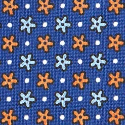 CRAVATTA SARTORIALE CLASSICA IN SETA BLU Microfantasia fiore