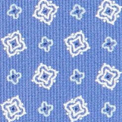 CRAVATTA SARTORIALE CLASSICA IN SETA AZZURRO POLVERE Microfantasia fiore