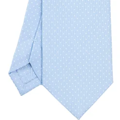 CRAVATTA SARTORIALE CLASSICA IN SETA AZZURRA Pois