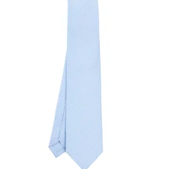 CRAVATTA SARTORIALE CLASSICA IN SETA AZZURRA Pois