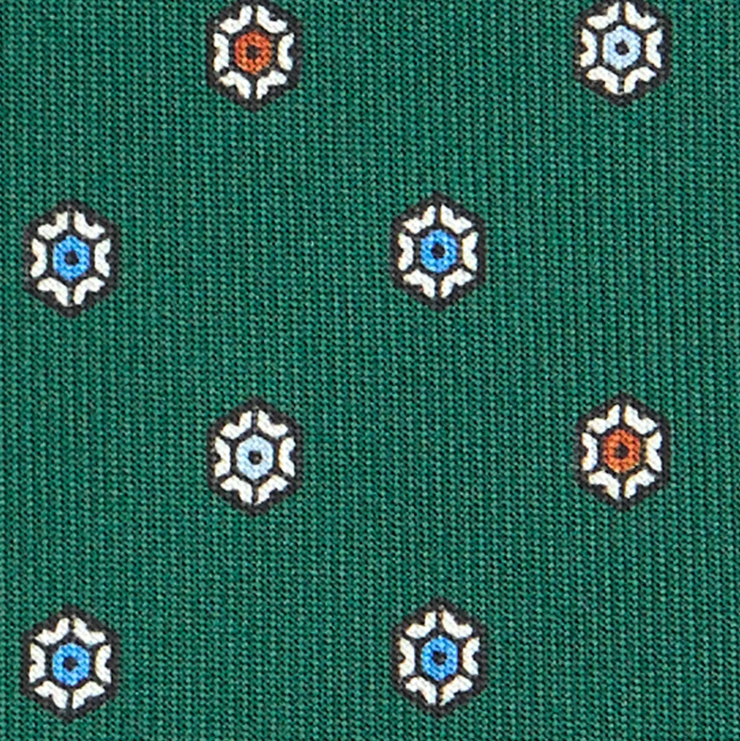 CRAVATTA SARTORIALE CLASSICA IN SETA VERDE SCURO Microfantasia fiore