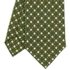 CRAVATTA SARTORIALE CLASSICA IN SETA VERDE OLIVA Microfantasia fiore