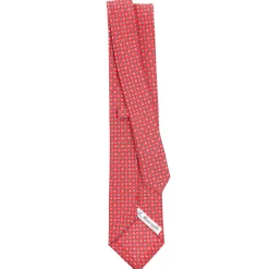 CRAVATTA SARTORIALE CLASSICA IN SETA ROSSA Microfantasia fiore