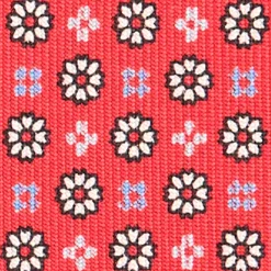 CRAVATTA SARTORIALE CLASSICA IN SETA ROSSA Microfantasia fiore