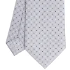 CRAVATTA SARTORIALE CLASSICA IN SETA GRIGIO CHIARO Microfantasia fiore
