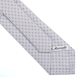 CRAVATTA SARTORIALE CLASSICA IN SETA GRIGIO CHIARO Microfantasia fiore