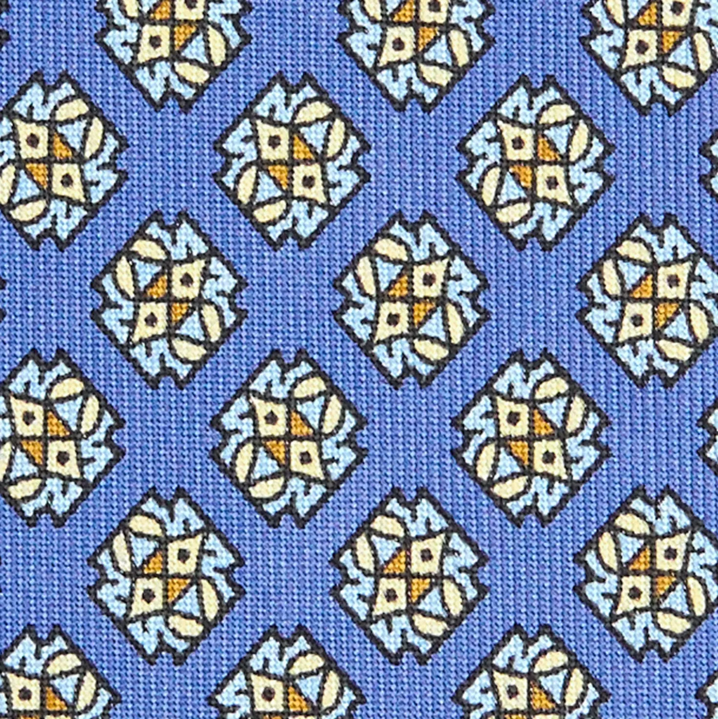 CRAVATTA SARTORIALE CLASSICA IN SETA AZZURRO POLVERE Microfantasia fiore