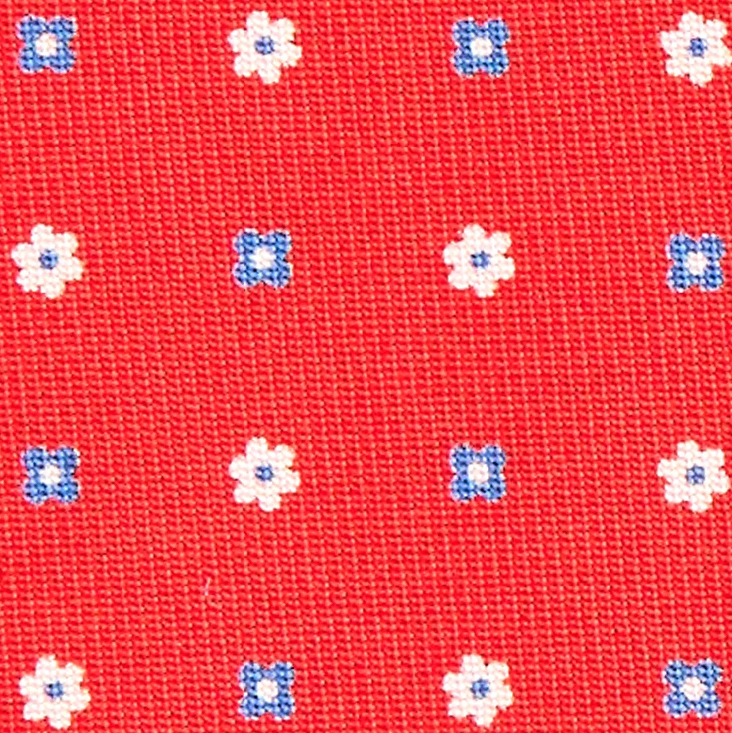 CRAVATTA SARTORIALE CLASSICA IN SETA ROSSA Microfantasia fiore