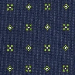 CRAVATTA SARTORIALE CLASSICA IN SETA BLU SCURO Microfantasia fiore