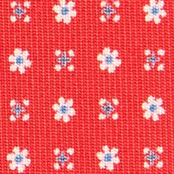 CRAVATTA SARTORIALE CLASSICA IN SETA ROSSA Microfantasia fiore
