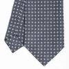 CRAVATTA SARTORIALE CLASSICA IN SETA GRIGIO SCURO Microfantasia fiore