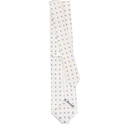 CRAVATTA SARTORIALE CLASSICA IN SETA BIANCA Microfantasia fiore