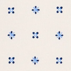 CRAVATTA SARTORIALE CLASSICA IN SETA BIANCA Microfantasia fiore