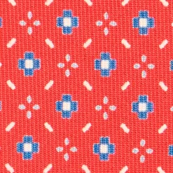 CRAVATTA SARTORIALE CLASSICA IN SETA ROSSA Microfantasia fiore