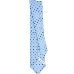 CRAVATTA SARTORIALE CLASSICA IN SETA AZZURRO Microfantasia fiore