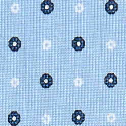 CRAVATTA SARTORIALE CLASSICA IN SETA AZZURRO Microfantasia fiore
