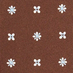 CRAVATTA SARTORIALE CLASSICA IN SETA MARRONE SCURO Microfantasia fiore