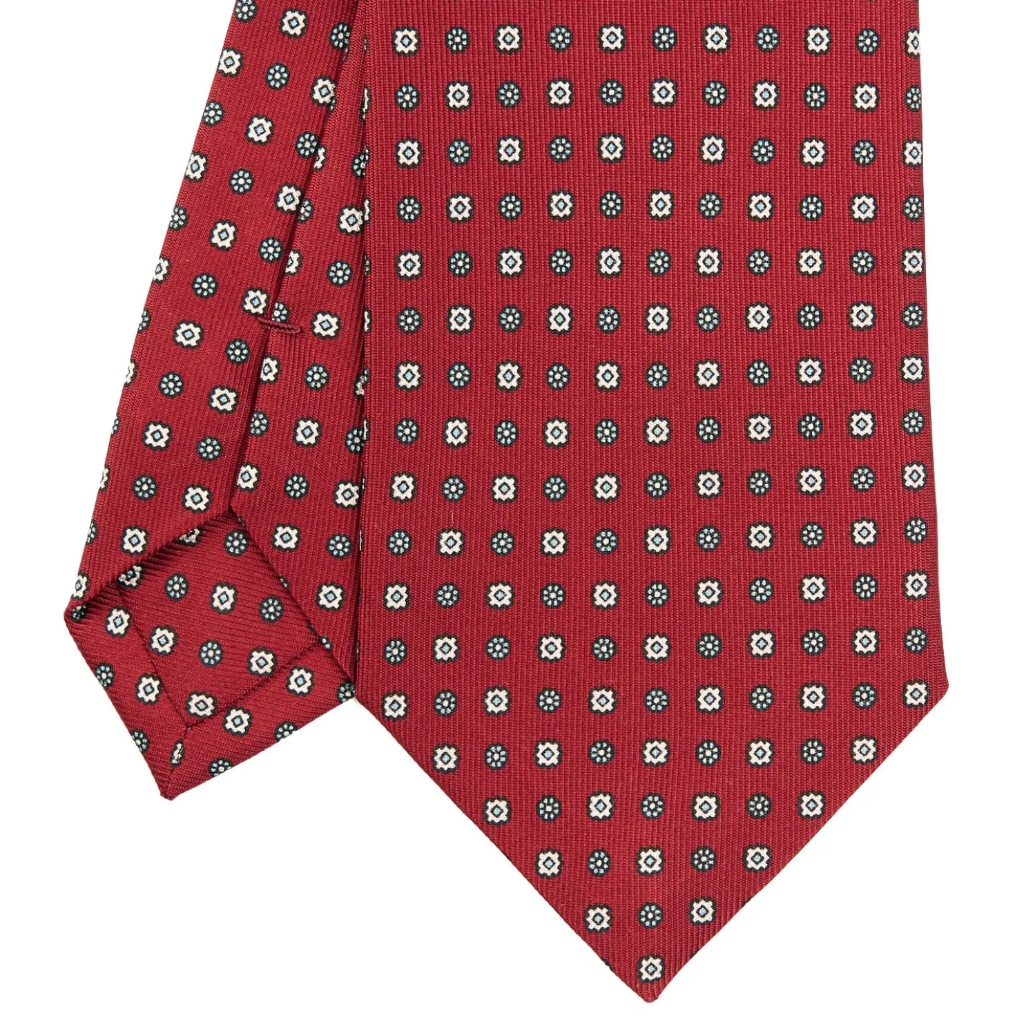 CRAVATTA SARTORIALE CLASSICA IN SETA BORDEAUX Microfantasia