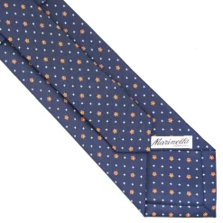 CRAVATTA SARTORIALE CLASSICA IN SETA BLU SCURO Microfantasia fiore