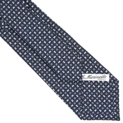 CRAVATTA SARTORIALE CLASSICA IN SETA BLU SCURO Microfantasia fiore