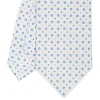 CRAVATTA SARTORIALE CLASSICA IN SETA BIANCA Microfantasia fiore