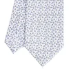 CRAVATTA SARTORIALE CLASSICA IN SETA BIANCA Microfantasia fiore