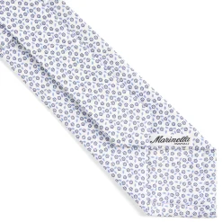 CRAVATTA SARTORIALE CLASSICA IN SETA BIANCA Microfantasia fiore