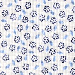 CRAVATTA SARTORIALE CLASSICA IN SETA BIANCA Microfantasia fiore