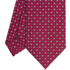 CRAVATTA SARTORIALE CLASSICA IN SETA FUCSIA Microfantasia fiore
