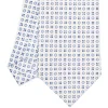 CRAVATTA SARTORIALE CLASSICA IN SETA BIANCA Microfantasia fiore