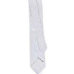 CRAVATTA SARTORIALE CLASSICA IN SETA BIANCA Microfantasia fiore
