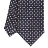 CRAVATTA SARTORIALE CLASSICA IN SETA BLU SCURO Microfantasia fiore