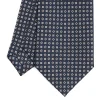 CRAVATTA SARTORIALE CLASSICA IN SETA BLU SCURO Microfantasia fiore