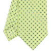 CRAVATTA SARTORIALE CLASSICA IN SETA VERDE CHIARO Microfantasia fiore