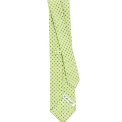 CRAVATTA SARTORIALE CLASSICA IN SETA VERDE CHIARO Microfantasia fiore