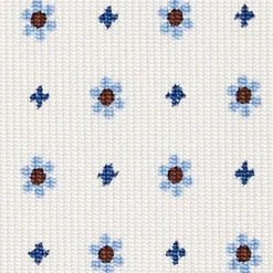 CRAVATTA SARTORIALE CLASSICA IN SETA BIANCA Microfantasia fiore