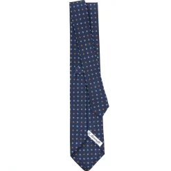 CRAVATTA SARTORIALE CLASSICA IN SETA BLU Microfantasia fiore