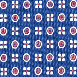CRAVATTA SARTORIALE CLASSICA IN SETA BLU Microfantasia fiore