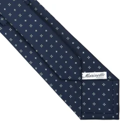 CRAVATTA SARTORIALE CLASSICA IN SETA BLU SCURO Microfantasia fiore