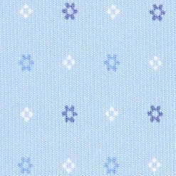 CRAVATTA SARTORIALE CLASSICA IN SETA AZZURRA Microfantasia fiore