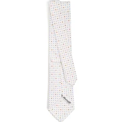 CRAVATTA SARTORIALE CLASSICA IN SETA BIANCA Microfantasia fiore